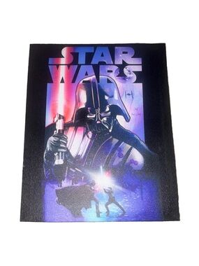 Star Wars Black Purple Blue Poster Print featuring Darth Vader